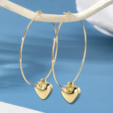 Heart Pendant Hoop Earrings