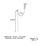 Elegant Silver Butterfly Chain Earrings