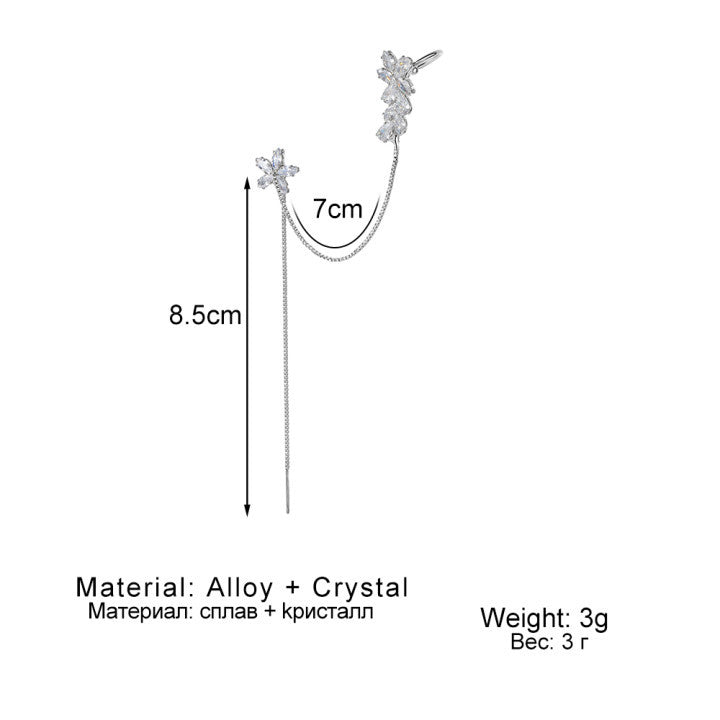 Elegant Silver Butterfly Chain Earrings