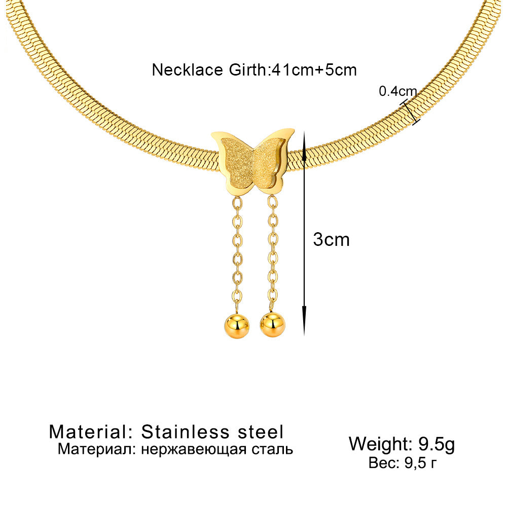 Snake Chain Butterfly Necklace