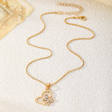Heart and Butterfly Pendant Necklace