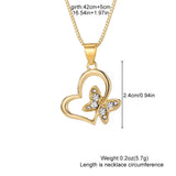 Heart and Butterfly Pendant Necklace