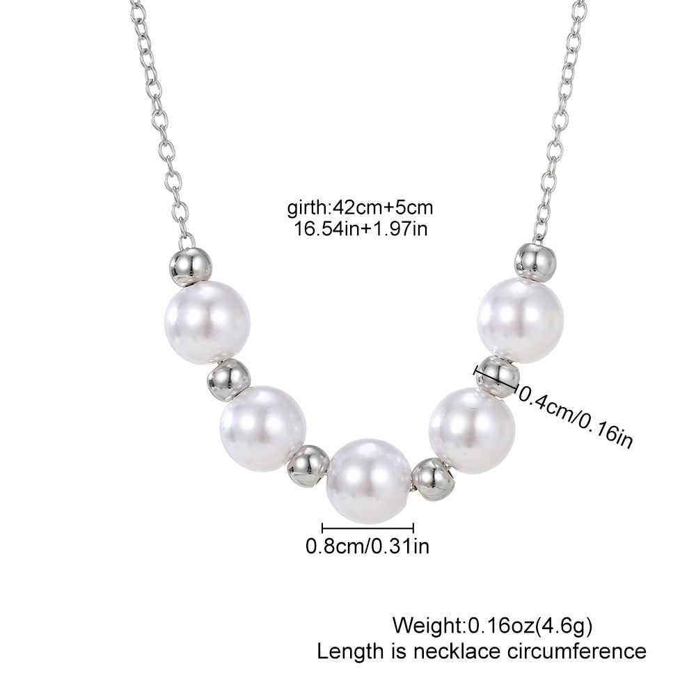 Pearl and Silver Bead Necklace