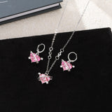Elegant Pink Heart Jewelry Set