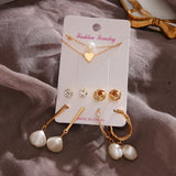 Gold and Pearl Mixed Jewelry Set