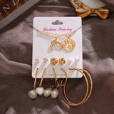 Gold and Pearl Mixed Jewelry Set