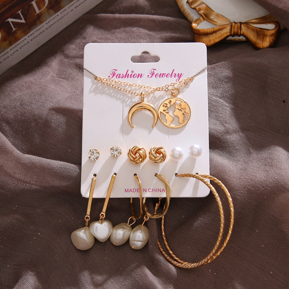 Gold and Pearl Mixed Jewelry Set