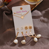 Gold and Pearl Mixed Jewelry Set