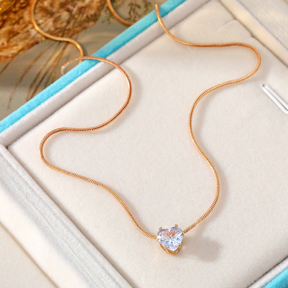 Elegant Heart-Shaped Crystal Pendant Necklace