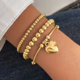 Elegant Heart Charm Beaded Bracelets