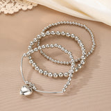 Elegant Heart Charm Beaded Bracelets