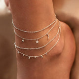 Butterfly Anklet Multilayer Crystal