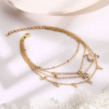 Butterfly Anklet Multilayer Crystal
