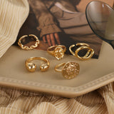 Abstract Gold Ring Set