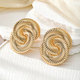 Elegant Gold Spiral Statement Earring