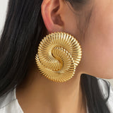 Elegant Gold Spiral Statement Earring