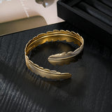 Gold Feather Arm Cuff Bracelet