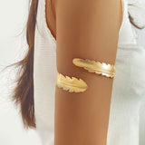 Gold Feather Arm Cuff Bracelet
