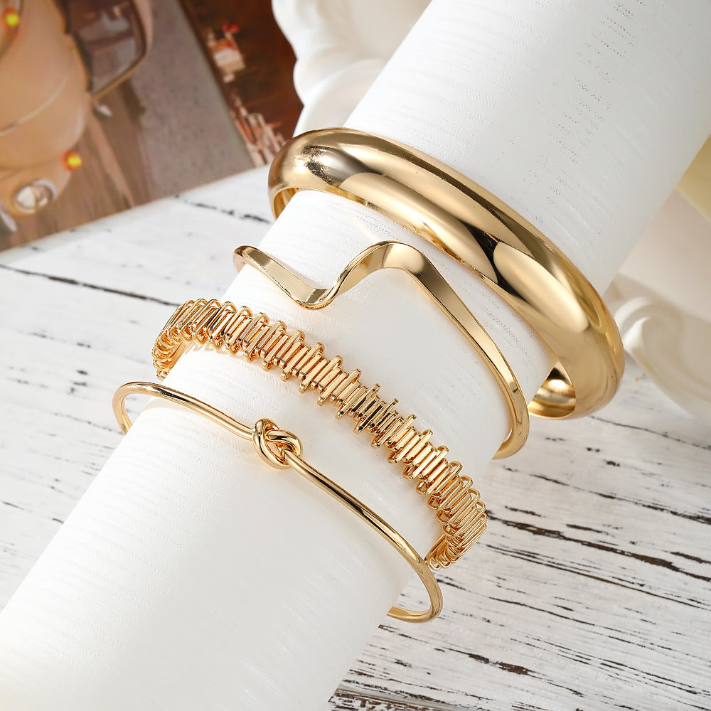 Elegant Gold Bracelet Set