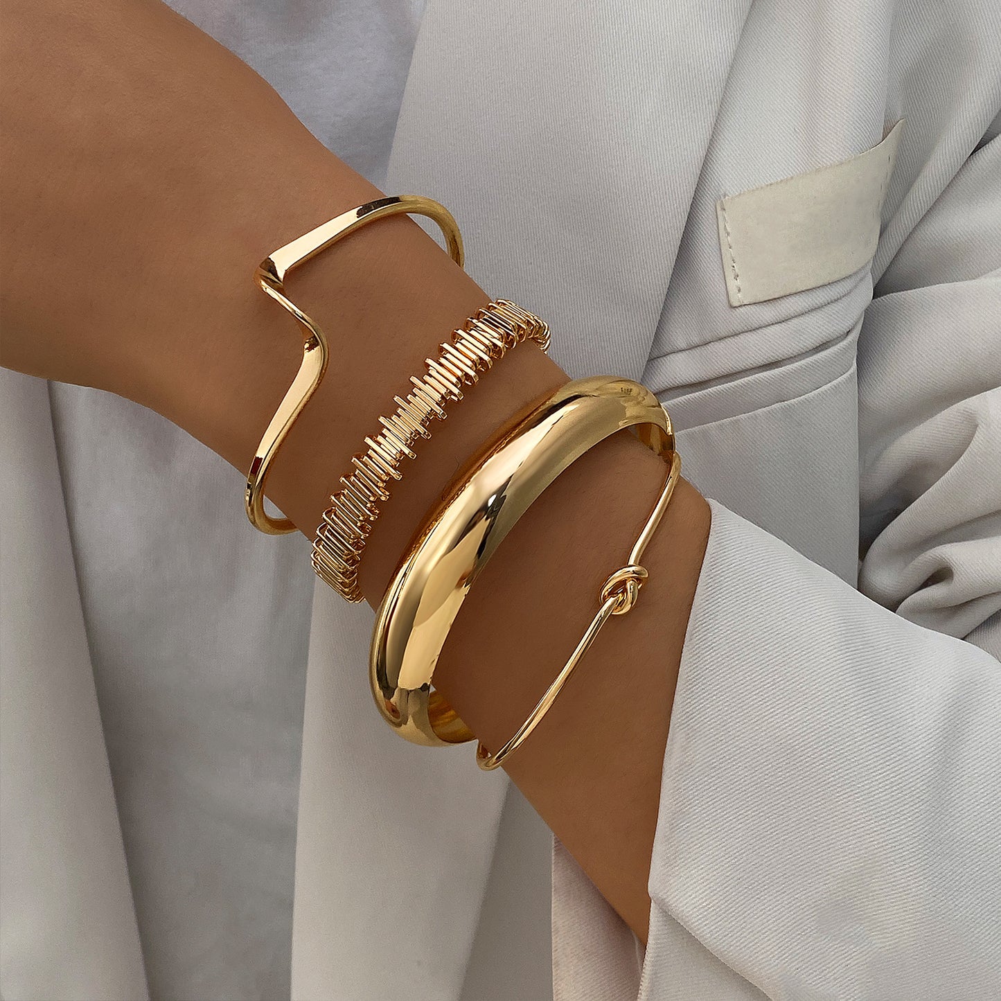 Elegant Gold Bracelet Set