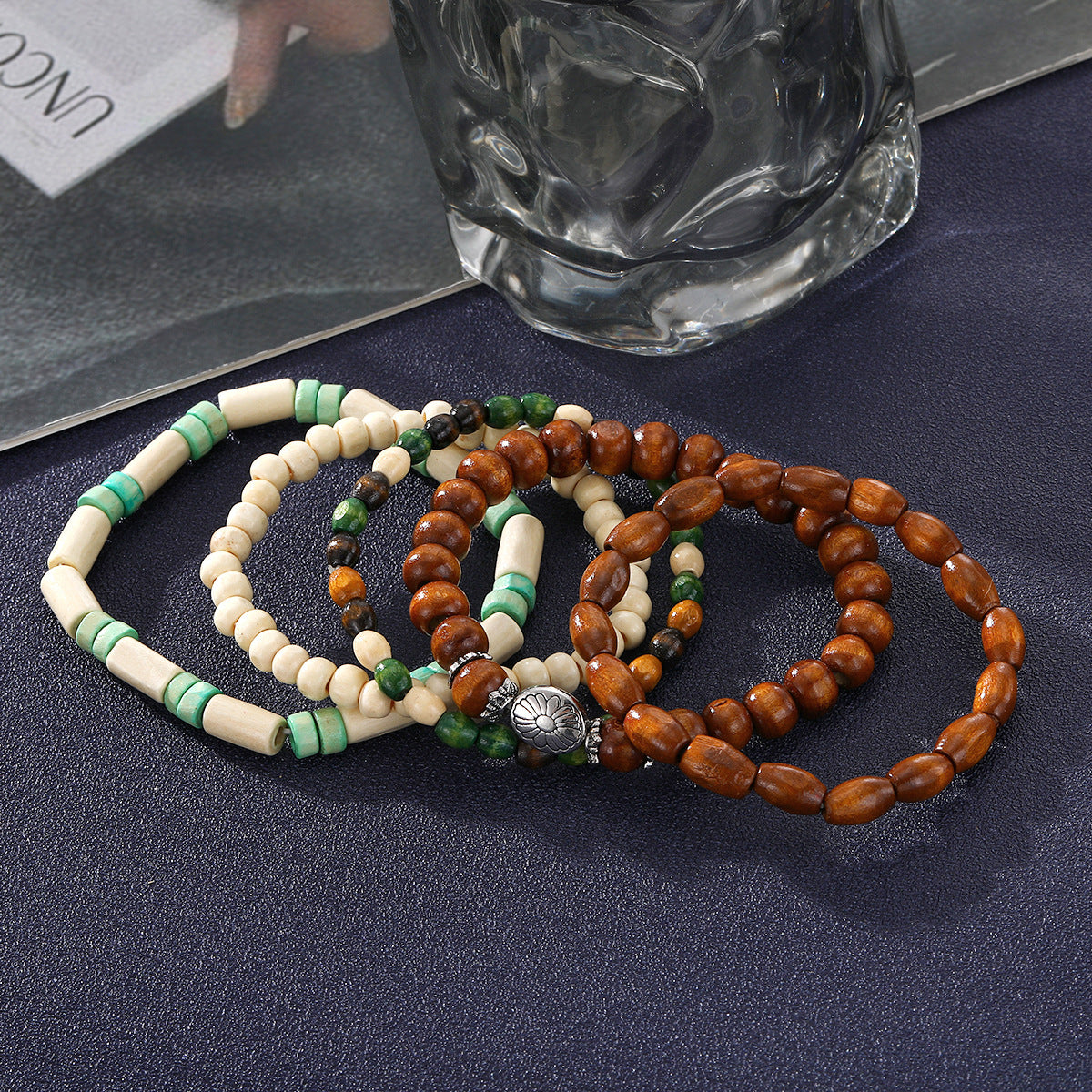 Beaded Bracelets with Floral Charm