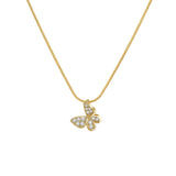 Butterfly Pendant Necklace with Crystals