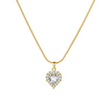 Heart-Shaped Crystal Pendant Necklace