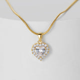 Heart-Shaped Crystal Pendant Necklace