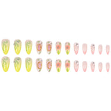 Pink Floral Almond Press On Nails 24 Piece Set