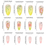 Pink Floral Almond Press On Nails 24 Piece Set