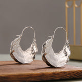 Gold Textured Hoop Earrings
