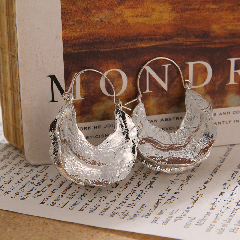 Gold Textured Hoop Earrings