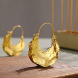 Gold Textured Hoop Earrings