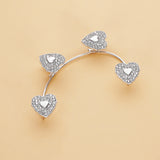 Heart-Shaped Rhinestone Ear Cuff