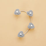 Heart-Shaped Rhinestone Ear Cuff