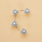 Heart-Shaped Rhinestone Ear Cuff