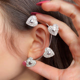 Heart-Shaped Rhinestone Ear Cuff