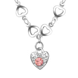 Heart Pendant Necklace with Gemstone