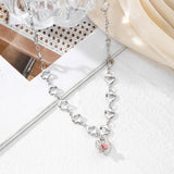 Heart Pendant Necklace with Gemstone