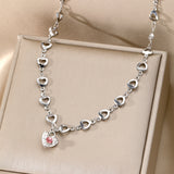 Heart Pendant Necklace with Gemstone