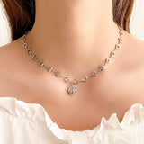 Heart Pendant Necklace with Gemstone