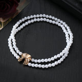 Pearl Necklace with Gold Accent Clasp