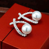 Pearl and Crystal Drop Earrings