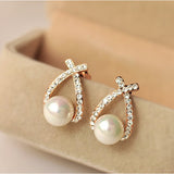 Pearl and Crystal Drop Earrings