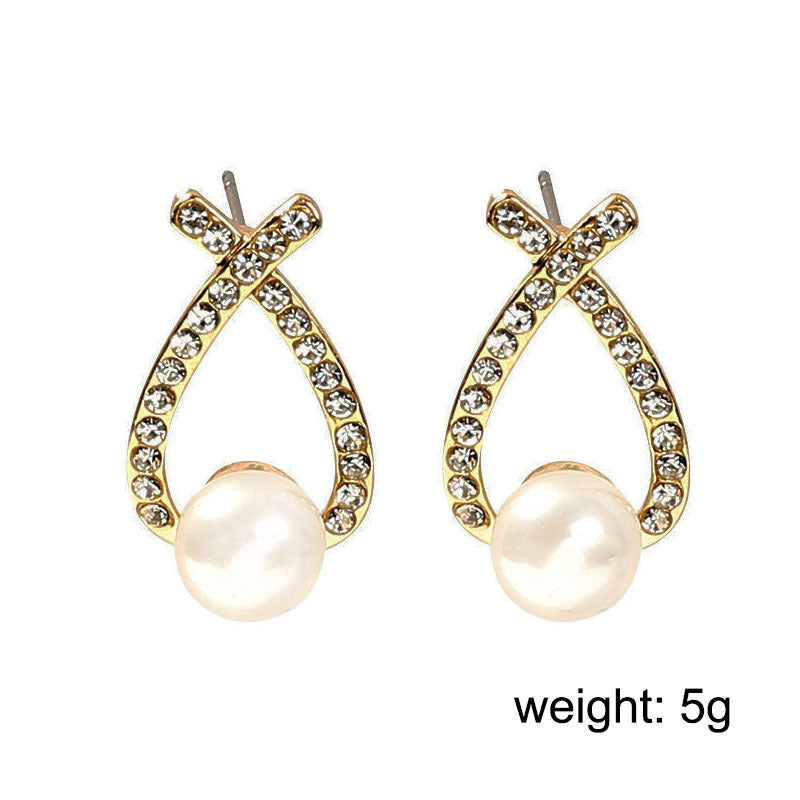 Pearl and Crystal Drop Earrings