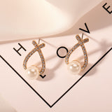 Pearl and Crystal Drop Earrings