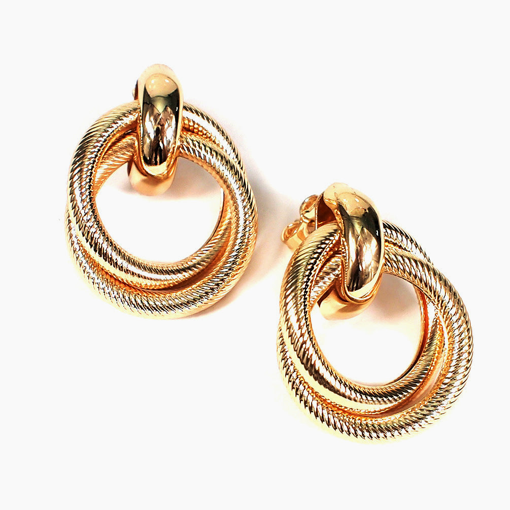Elegant Intertwined Hoop Earrings