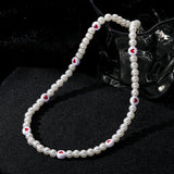 Cute Heart-Embellished Pearl Necklace