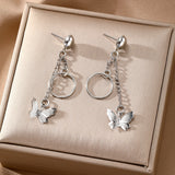 Silver Butterfly Pendant Dangle Earring