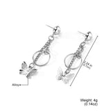 Silver Butterfly Pendant Dangle Earring